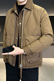店主风90白鸭绒2025年设计感外套假两件羽绒服男L6617-P280，男装羽绒服，电商D240-242