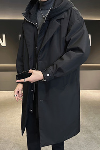 店主分90白鸭绒 新款男士假两件中长款保暖风衣羽绒服YR8089-P330图片