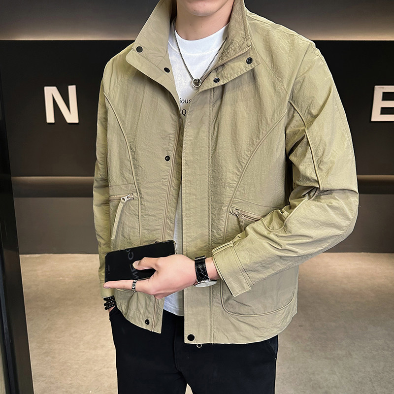 店主风2025年春季新款潮牌外套立领帅气男夹克JK9212-P93控149,男装夹克,电商D240-242