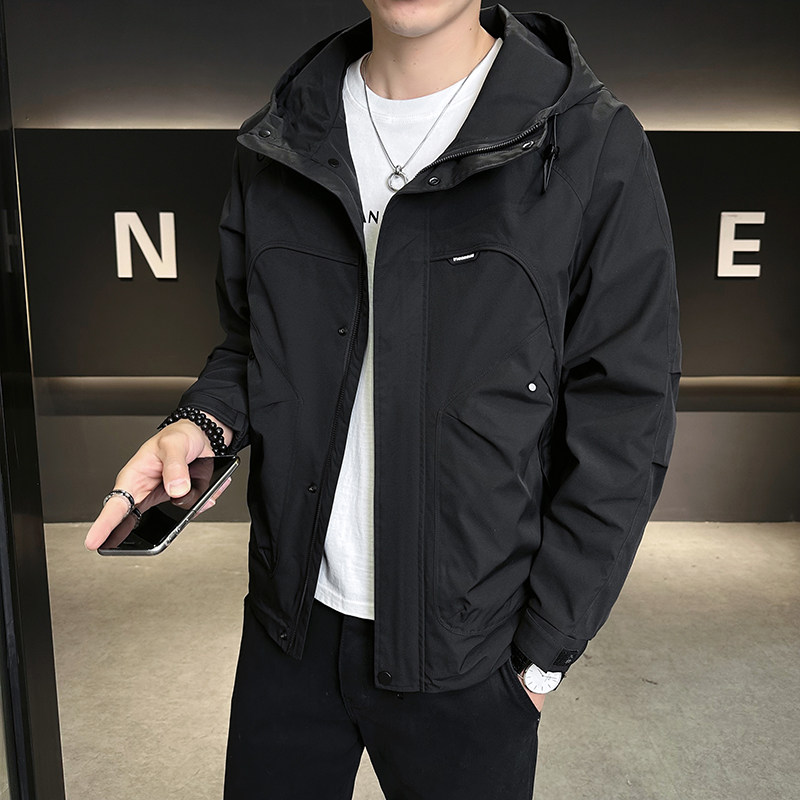 店主风 2025年春季新款潮牌工装连帽外套男夹克JK9203-P90 控129图片