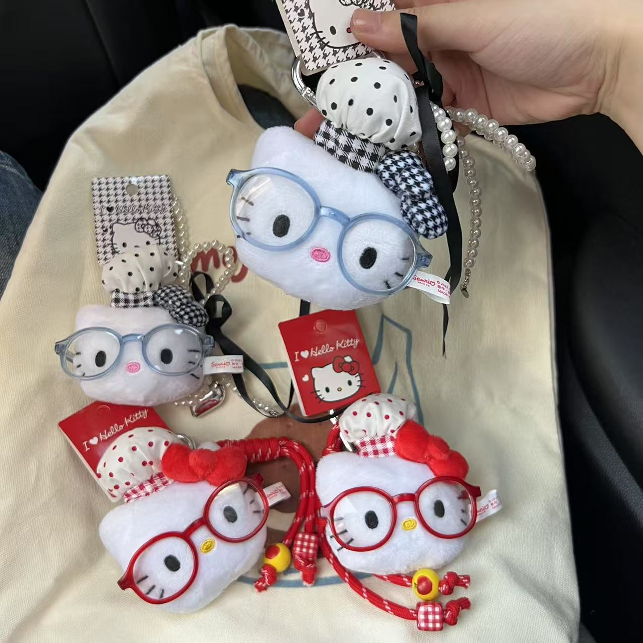 卡通Kitty猫头包包小挂件书包挂饰品公仔毛绒可爱玩偶学生送礼物