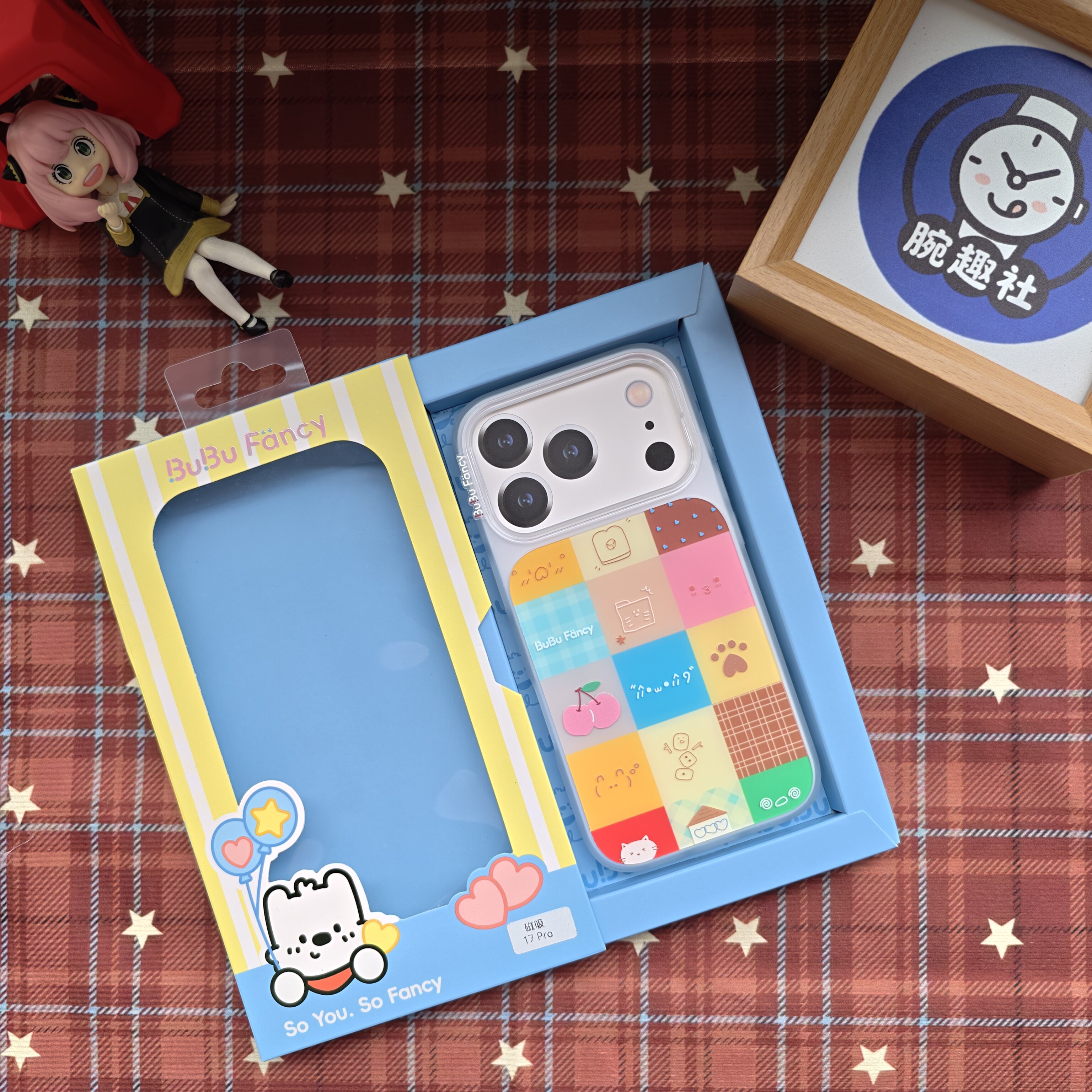 彩色原创格子手绘全包防摔手机壳