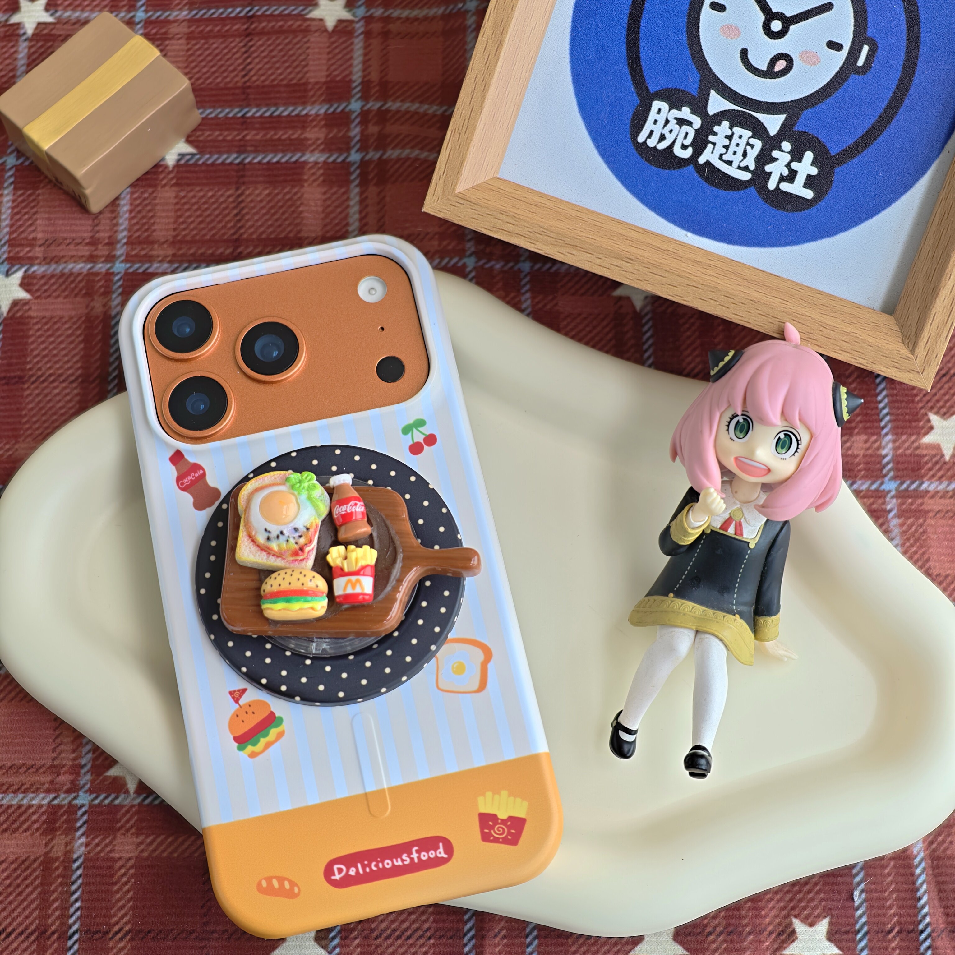 立体汉堡薯条磁吸支架防摔手机壳