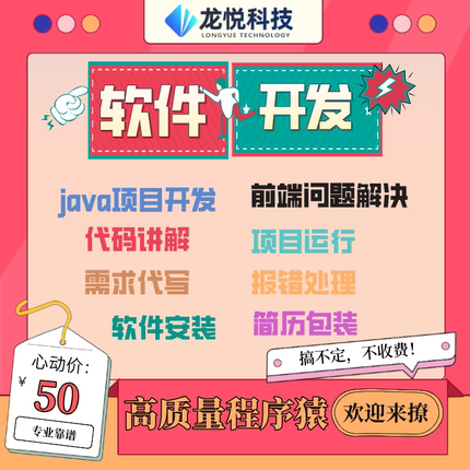 Java前端Python前端问题解决小程序Web软件定制开发调试项目部署