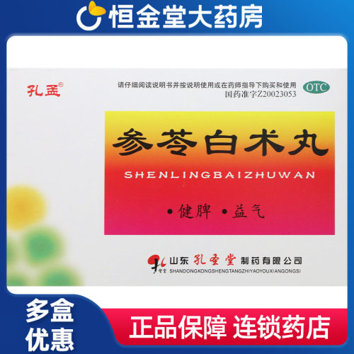 【孔孟】参苓白术丸60mg*100丸*10袋/盒