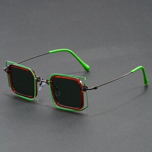 小众潮流眼镜框男女复古时尚个性超轻双层方框镜架可自配近视平光