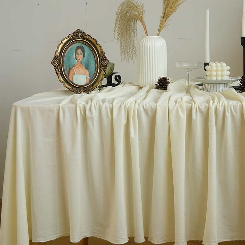 奶油风全棉甜品台桌布生日装饰布