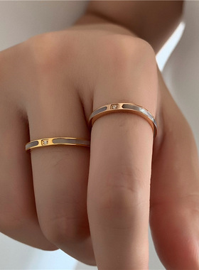 适合大码戒指女胖mm单钻彩贝壳