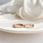 适合手粗 大码 戒指女胖MM简约贝母镶钻高级感食指指环尾戒ins潮