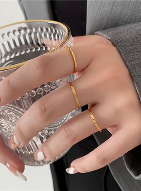 大码韩版极细菱形戒指