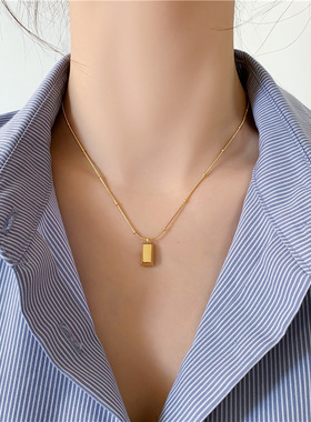 加长欧美毛衣链ins大码小金砖