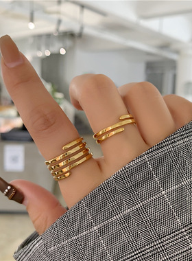 大码冷淡风弹力多层高级感尾戒