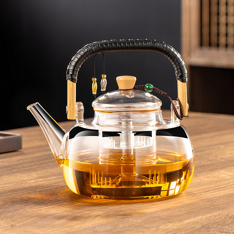全玻璃煮茶壶加厚耐高温图片