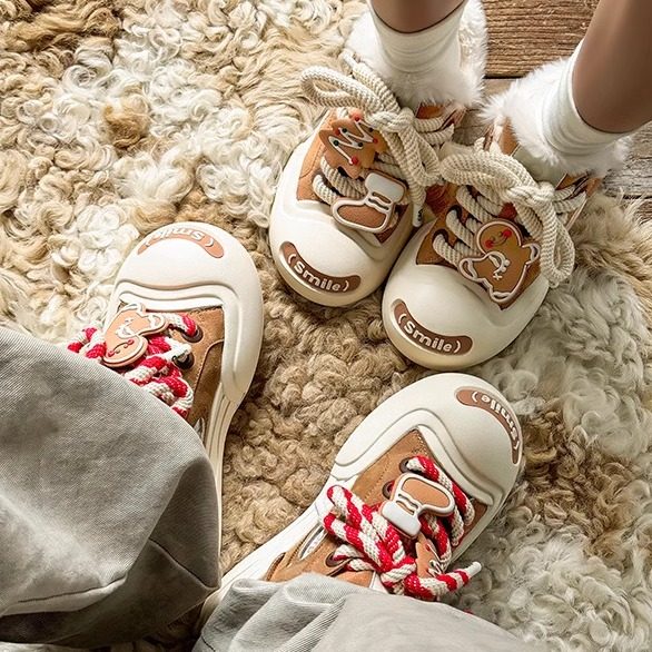 白鹿圣诞鞋加绒丑萌大头鞋男女厚底美拉德姜饼人板鞋冬季保暖棉鞋,流行男鞋,休闲板鞋,淘宝优惠券,粉丝福利购,淘宝优惠卷