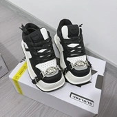 白色绑带方头男女鞋 邓为同款 子小众厚底增高情侣休闲国潮板鞋