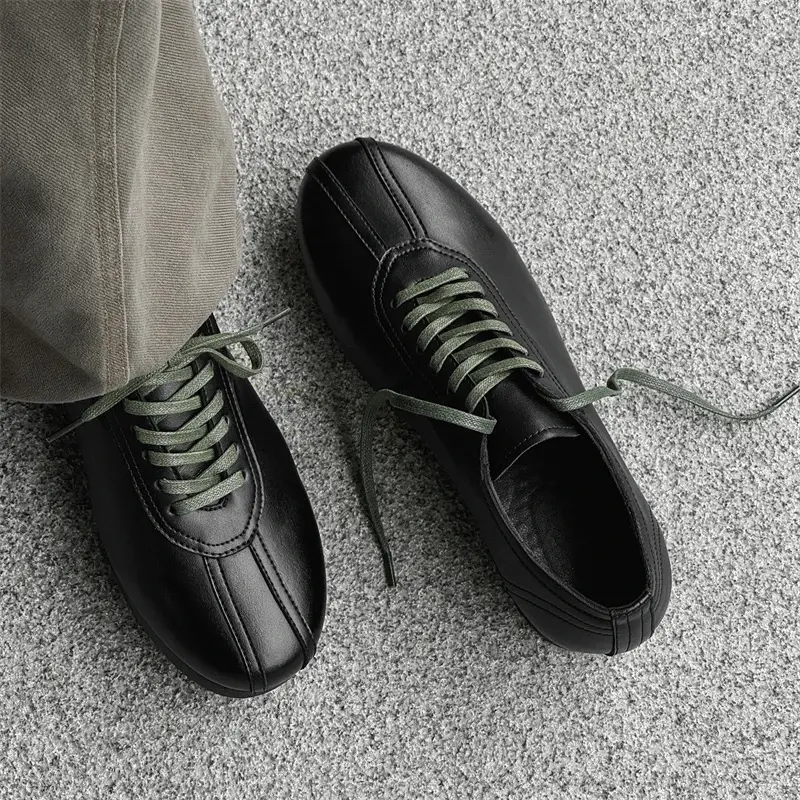 通勤圆头德训鞋男女英伦风休闲小皮鞋复古潮款懒人鞋14715-J