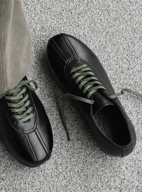 通勤圆头德训鞋男女英伦风休闲小皮鞋复古潮款懒人鞋14715-J