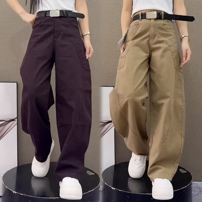 水洗棉牛仔长裤女秋季新款高腰