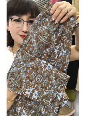 棉麻碎花直筒八分裤女夏季新款宽松时尚哈伦裤百搭显瘦休闲裤薄款