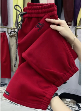 纯棉加厚休闲卫裤女春秋季新款高腰宽松束脚哈伦裤显瘦时尚运动裤