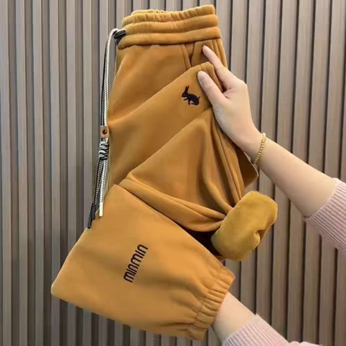 加绒加厚休闲卫裤女秋冬新款