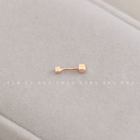 Ear piercing square screw ear bone stud S925, pure silver plated with 14K gold, can be screwed into large and small square ear studs, short style thumbnail 8