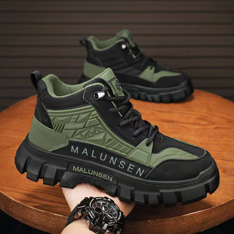 男鞋秋季防水防滑耐磨户外登山高帮马丁靴男士厚底增高劳保工装靴,流行男鞋,马丁靴,淘宝优惠券,粉丝福利购,淘宝优惠卷
