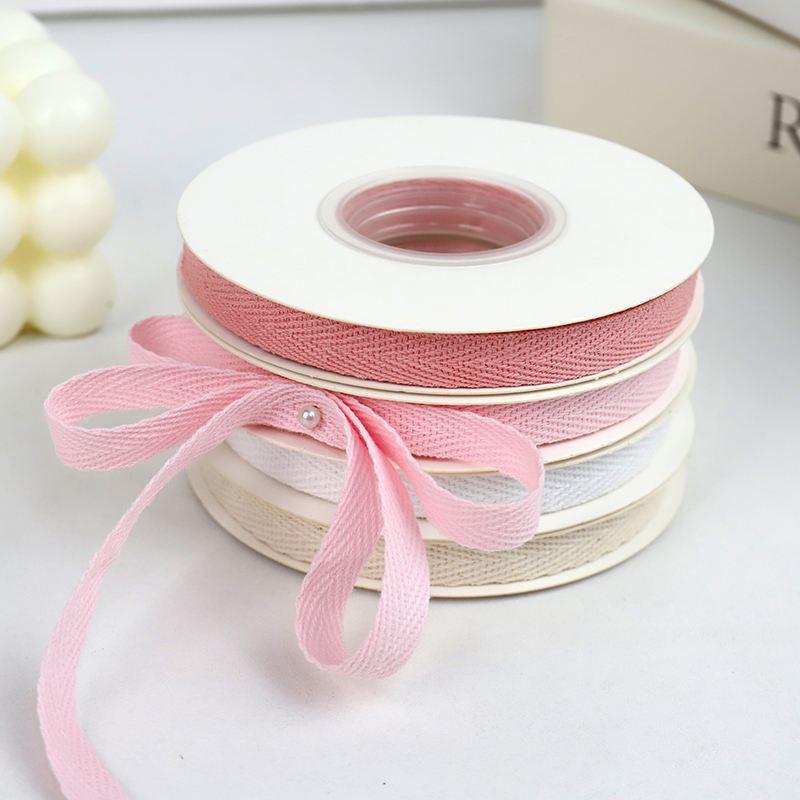 1CM纯棉带全棉人字带织带布彩带宝宝服装辅料锁边包边条布带绑带