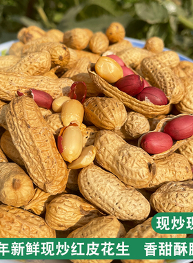 2025新鲜现炒原味四粒红衣花生农家柴火炒熟花生带壳炒货花生新货