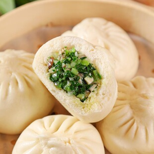 同庆楼香菇青菜包480g×10袋 早餐速冻包子80g大个菜包加热即食