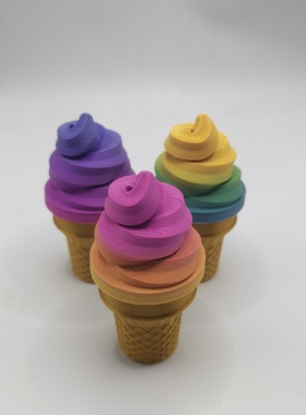 3D打印冰淇淋甜筒雪糕造型解压伸缩剑玩具便宜摆摊批发节日礼物