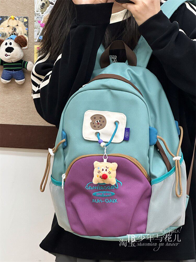 日系ins高颜值书包女复古学院高中大学生旅行背包初中女生双肩包