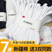 春夏薄中筒袜毛巾底长袜女抑菌 10A抗菌纯棉袜子男士 送3双同款