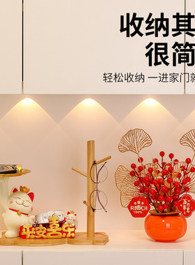 招财猫摆件乔迁之喜装饰进门柜台钥匙扣收纳发财树套餐红果
