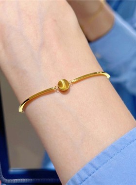 古法沙金猫眼手镯半镯半链送女友