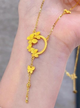 花环蝴蝶流苏项链轻奢小众高级感蝴蝶一体链锁骨链送女友闺蜜礼物