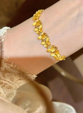 古法沙金蝴蝶手链女款