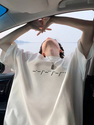 100%纯棉夏季美式潮牌短袖T恤男