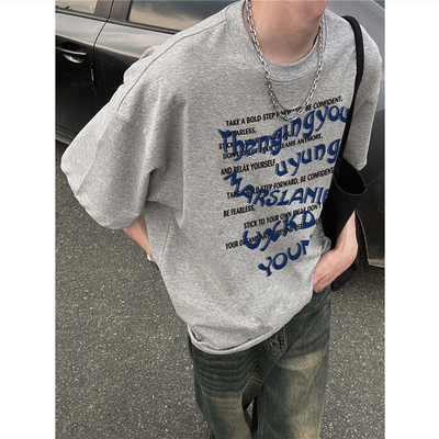 美式复古oversize短袖t恤男宽松