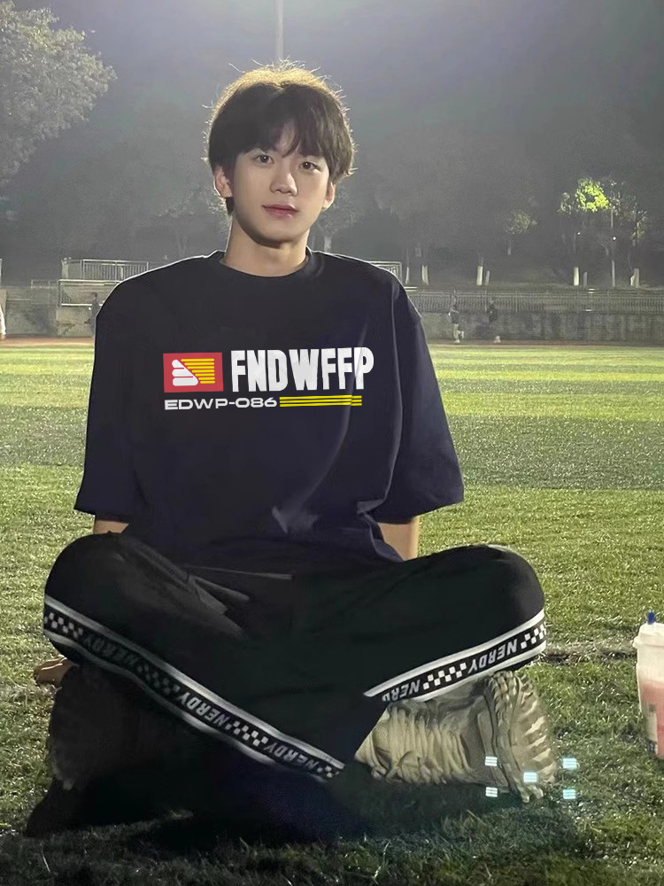 100%纯棉国潮美式字母短袖T恤男
