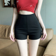 女夏外穿2025新款 高腰修身 热裤 黑色短裤 白色弹力紧身包臀休闲裤 子