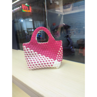 日本ぜいた手工编织包大容量MINi托特女2026新款 拼色子母包手提包