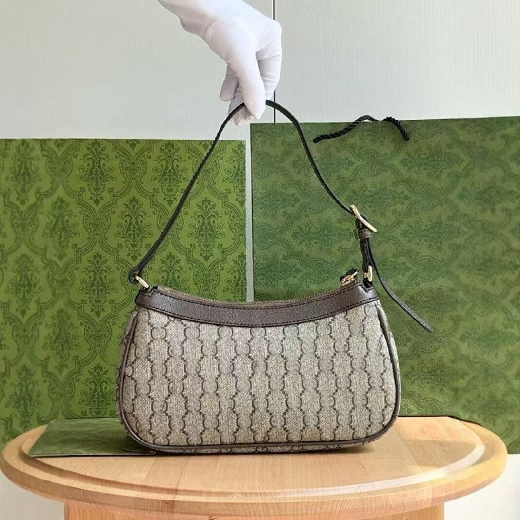 日本ぜいた2026新款潮牌真皮小号GG老花帆布包麻将腋下包单肩斜挎