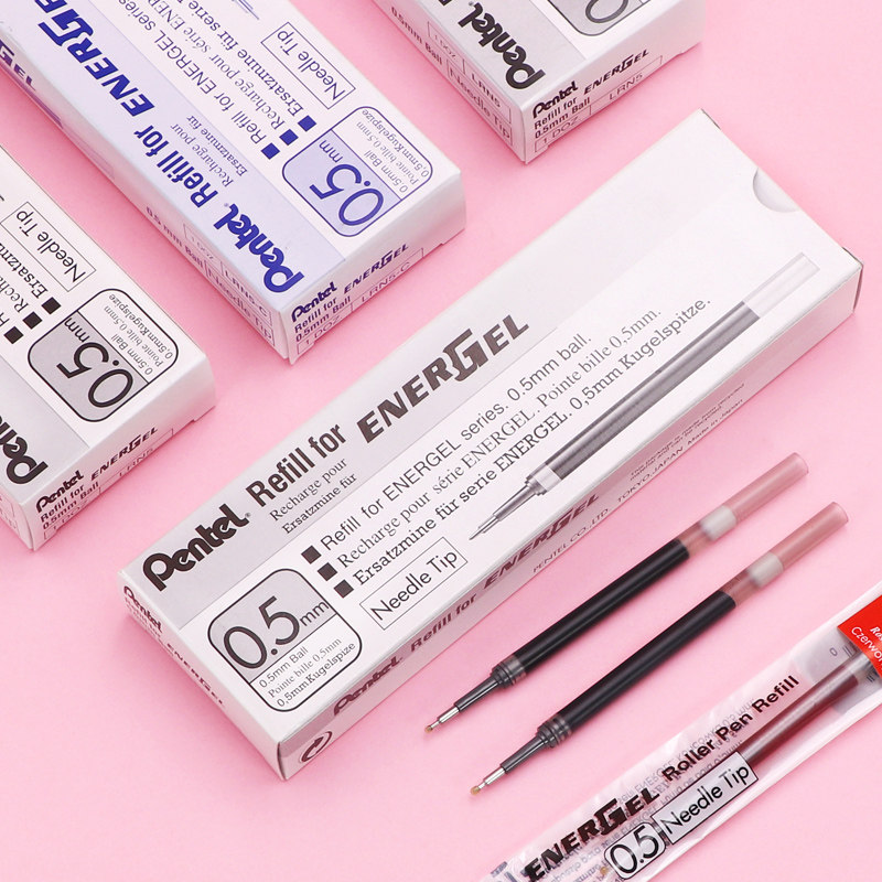 日本pentel派通笔芯lrn5半针管式顺滑速干bln75/105原装按动笔芯