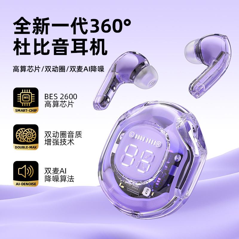真无线透明蓝牙耳机小晶彩新款双蓝牙耳机
