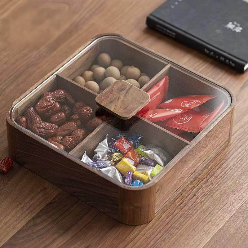 北美黑胡桃把手干果盒