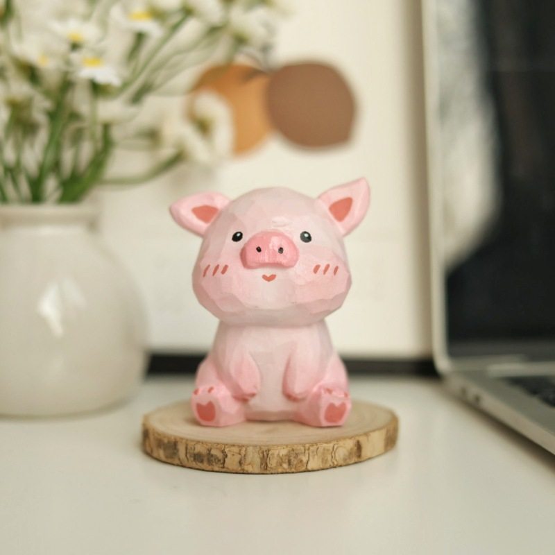 手工木雕十二生肖卡通桌面摆件办公室工位装饰可爱解压治愈系礼物