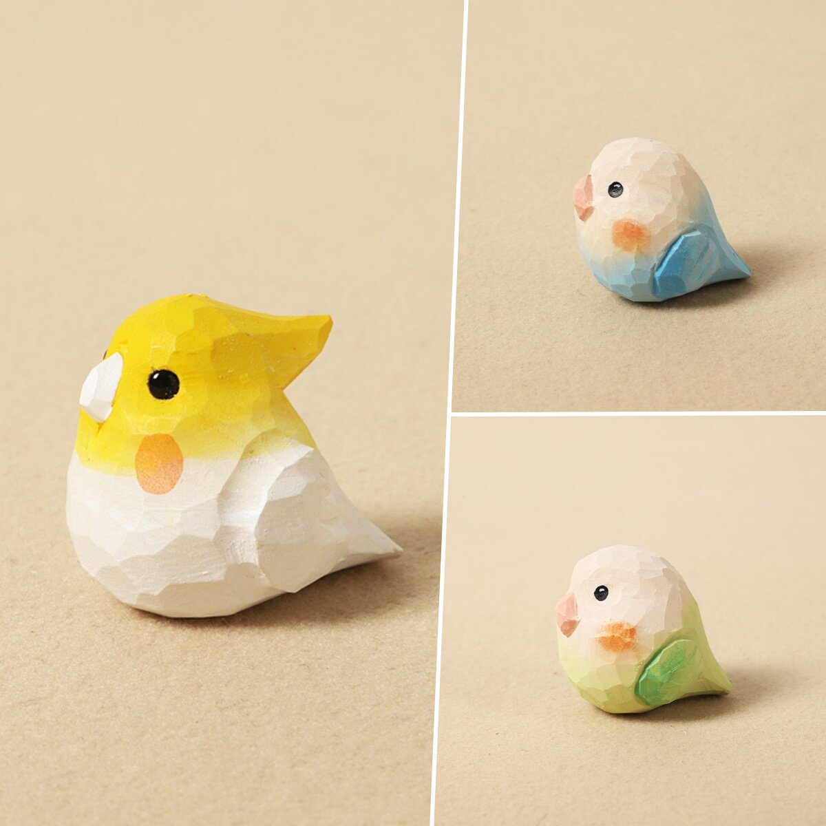 手工木雕小鸟摆件鹦鹉图片