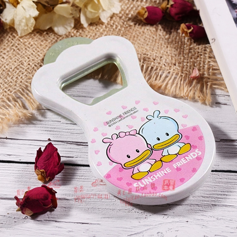 韩国进口冰箱贴瓶起子卡通可爱磁吸式开瓶器迷你不锈钢啤酒起盖器