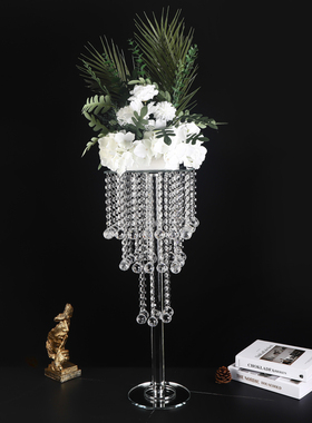 婚庆道具酒店餐桌花台婚礼主桌摆件装饰品水晶玻璃花架路引